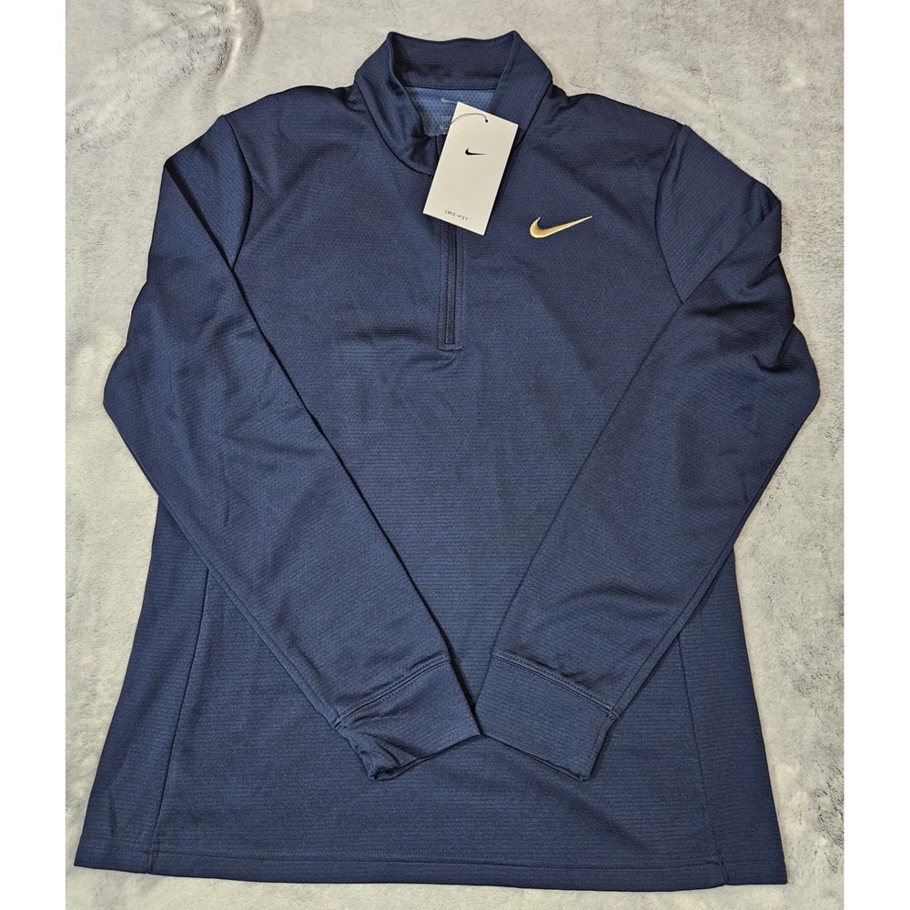 Nike Team Women's 1/4 Zip Pullover Navy Blue/Gold - Size M (DJ8521-422)